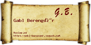 Gabl Berengár névjegykártya
